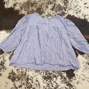 Levi's Lilac Peasant Button-Front Blouse